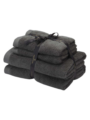 Rio - Handdoek bundel - GOTS KATOEN - 2x 50x100 + 2x 67x130 cm - Dark grey