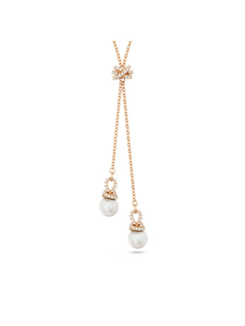 Originally Necklace Y Rose Gold shiny Crystal