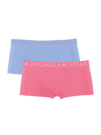 Dames 2-pack Boxershort Solid Pink/Blue