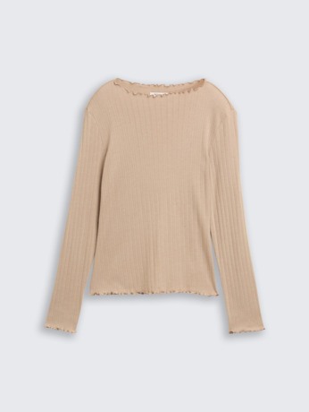 Overhemd met een lange hals en een ondoorzichtige kraag.