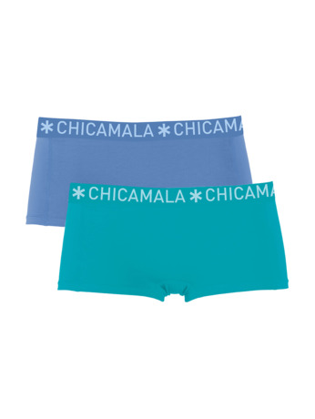 Dames 2-pack Boxershort Solid Green/Blue