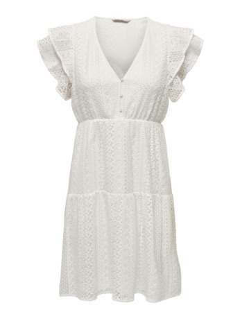 Regular Fit V-Neck Short Sleeves (S/S) V-hals jurk met kant detail