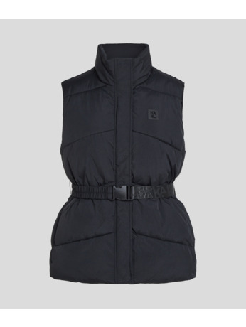 SLEEVELESS PUFFER WITH BELT