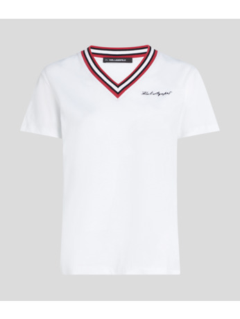 RIB V-NECK SIGNATURE T-SHIRT