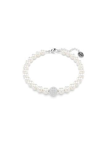 Swa Remix Strand Rhodium shiny Crystal White Pearl