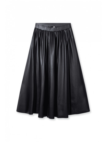 10DAYS Dames leren plissé rok polyester elastaan