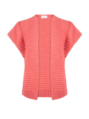 Aaiko Dames Lichtgewicht Cardigan Bright Peach Alpaca Wol