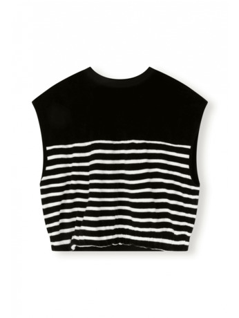 terry sleeveless sweater stripes