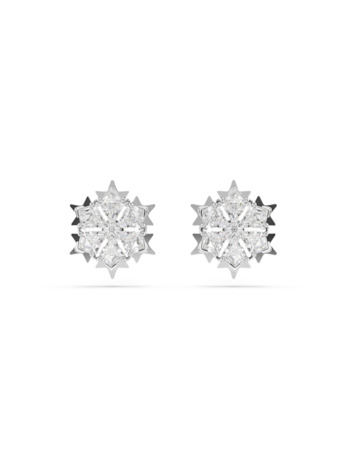 Magic Pierced Earrings Stud MFO Rhodium shiny White
