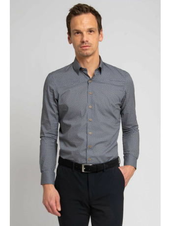 Suitable Overhemd Print Donkerblauw