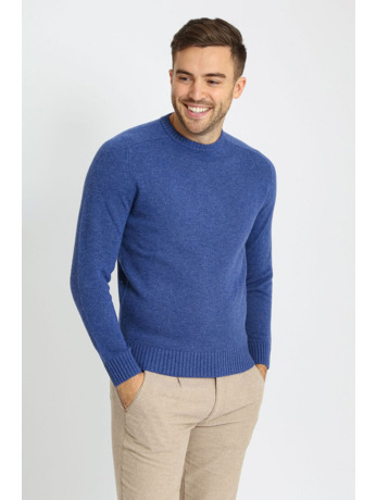 Suitable Lamswol Trui Ronde Hals Royal Blauw