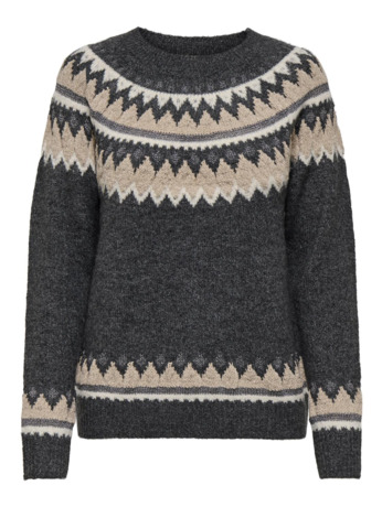 Regular Fit Crew Neck Long Sleeves (L/S) Casual chique trui met gebreid ribdetail