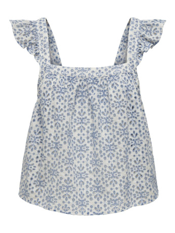 Regular Fit Square Neck Short Sleeves (S/S) Top met vierkante hals en strikdetail in normale pasvorm