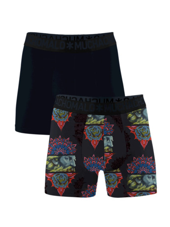 Heren 2-Pack Heren Boxershorts print/solid Print/Grey