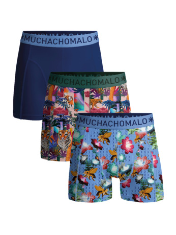 Heren 3-pack Boxershorts Bakstenen Print/Print/Blue