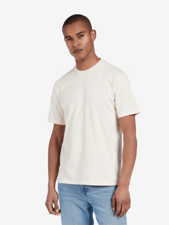 No Label Heren Midweight T-Shirt Off White Organic Cotton