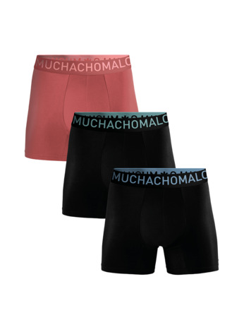 Heren 3-Pack Bamboe Boxershorts Effen Black/Pink