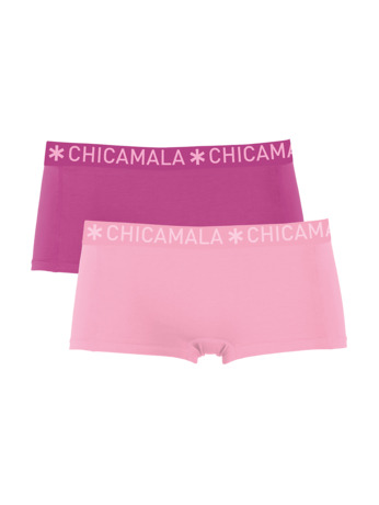 Meisjes 2-pack Boxershorts Effen Pink/Purple