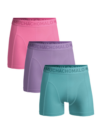 Jongens 3-Pack Boxershorts Effen Blue/Purple/Pink