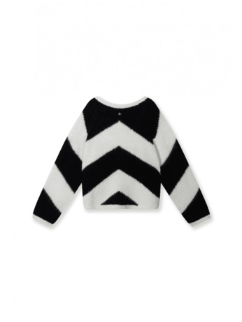 10DAYS Dames zachte v hals gestreepte gebreide trui alpaca