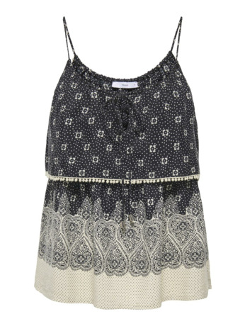 Regular Fit Tied Neck Sleeveless (S/L) Geniet van de zomer in onze mouwloze top met normale pasvorm