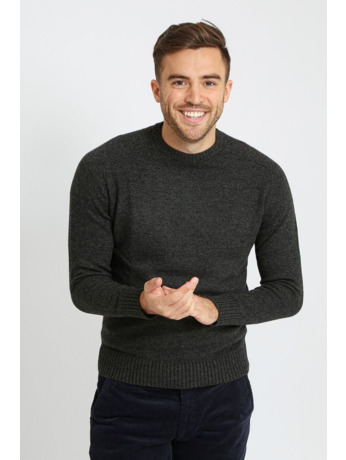Suitable Lamswol Trui Ronde Hals Antraciet