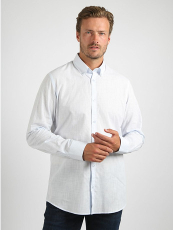 Suitable Overhemd Cotton Slub Lichtblauw