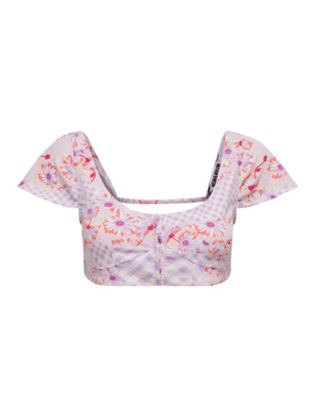 ONLMADELINE S/S OPEN BACK CROP TOP