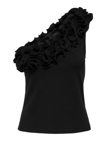 Cropped Fit One Shoulder Sleeveless (S/L) Een schoudertop voor een avondje uit