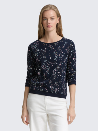 Basic sweatshirt met all-over print