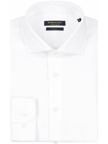 Steppin' Out Overhemd Slim-Fit Twill Wit