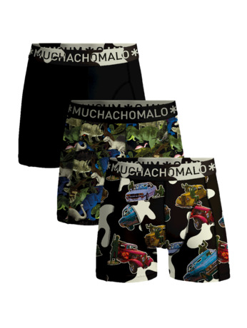 Heren 3-pack Boxershorts Figuren Print/Print/Black