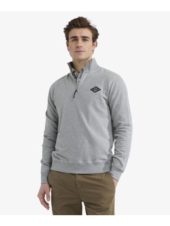 Zip Mock Sweatshirt 100% Cotton Heren