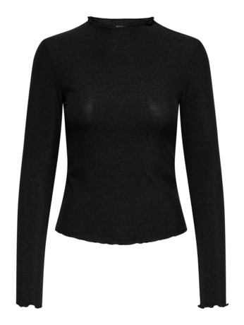 Standard Fit High Neck Long Sleeves (L/S) Lange mouwen Glitter detail top