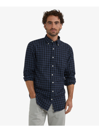 Flannel Blue Check Shirt 100% Cotton Heren