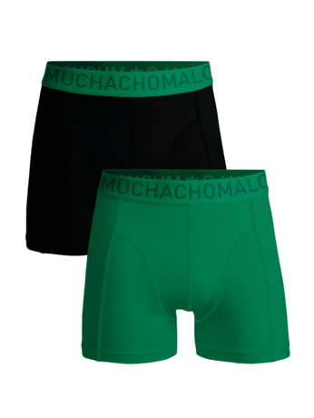 Heren 2-Pack Boxershorts Microvezel Effen Black/Green