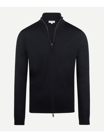 Fine Merino Zip Thru Cardigan 100% Extra Fine Merinowol Heren