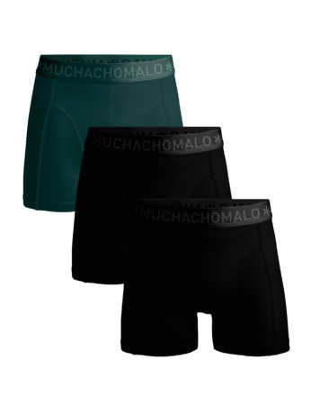 Heren 3-pack shorts effen Black/Green