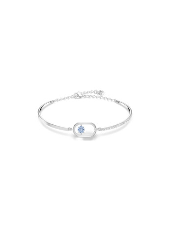 Una Sparkling Dc Soft Bangle Rhodium shiny Fancy Light Blue White