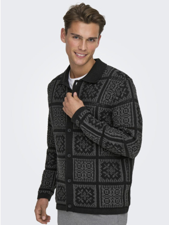 Relaxed Fit Split Hals Lange Mouwen (L/M) Heren
