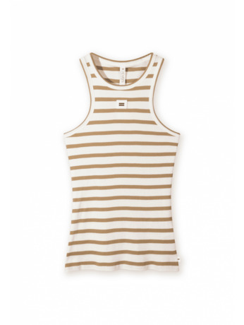 10DAYS Dames rib gestreept singlet tank top 100% katoen
