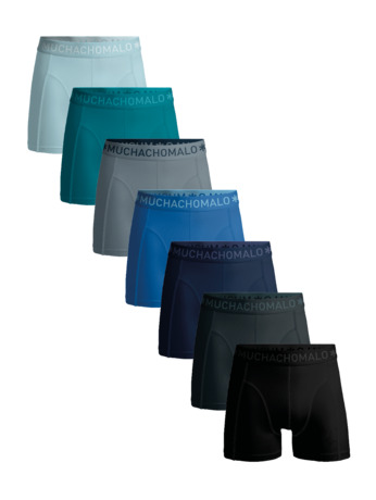 Heren 7-Pack Boxershorts Effen Black/Blue