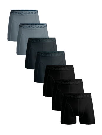 Heren 7-Pack Boxershorts Effen Black/Blue