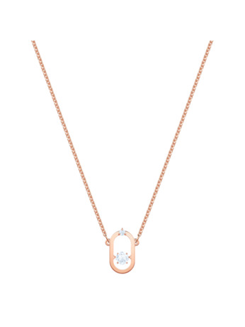 Una Sparkling Dc Necklace Rose Gold shiny White