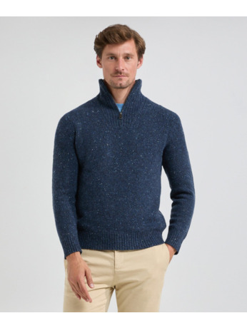 Zip Mock Fishermans Sweater Heren