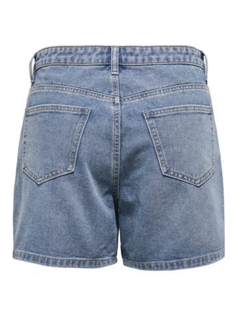 Regular Fit Regular fit denim short met knoopsluiting en zakken aan de voorkant