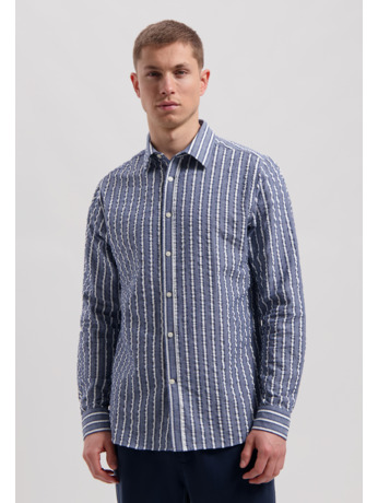 Leonard Shirt Seersucker Stripe
