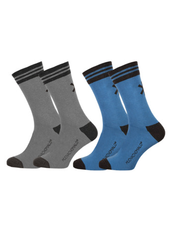 2-PACK SOLID SOKKEN LANG Grey