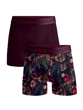 Heren 2-pack Boxershorts print/effen Print/Red
