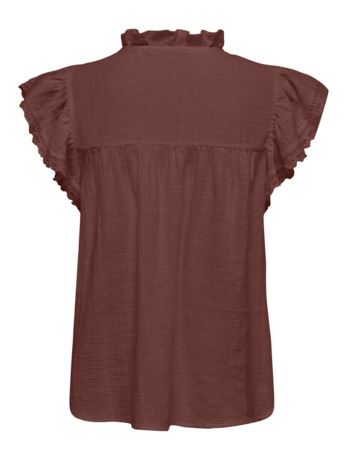 Regular Fit V-Neck Short Sleeves (S/S) Jeugdige vrouwelijke top met V-hals en kanten detail